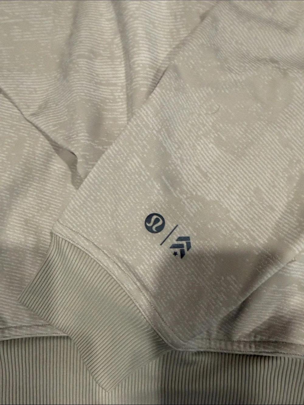 Lululemon x Barry’s Light Beige Hooded Sweatshirt with Subtle Texture